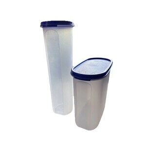 Tupperware Modular Mates #3 1613-5, #5 1661F Blue Seal Set 2 Vtg